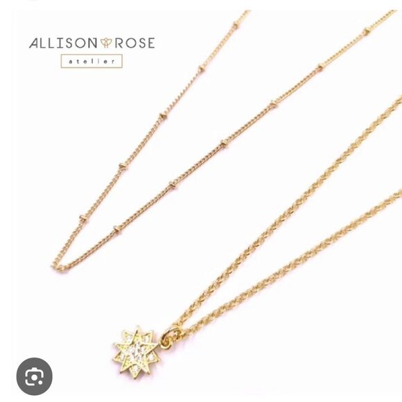 NEW Allison Rose Atelier 2pc Celestial CZ Gold Star
Engraved Layered Necklace - Picture 2 of 9